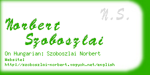 norbert szoboszlai business card